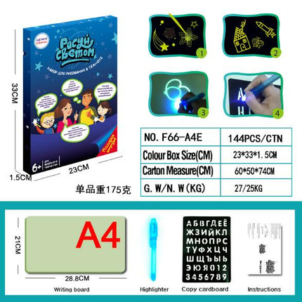 Glowing Paint Tablet for Developing and Entertaining Toy (Draw With Light Fun)