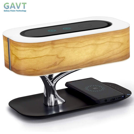 Bluetooth Speaker||Modern LED Table Lamp with Dimmable Bluetooth Speaker, Wireless Charger, and Bedside Lamp Function