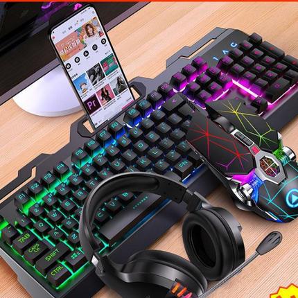 Gaming Keyboard Mouse Headset Set for PC