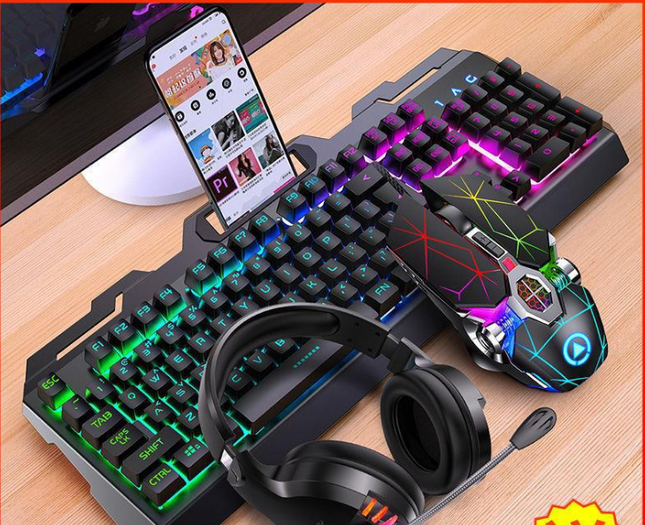 Gaming Keyboard Mouse Headset Set for PC
