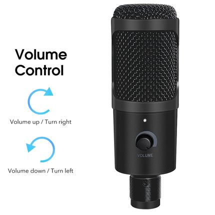 Professional USB Condenser Microphone for Singing, Gaming, Streaming, Recording, and YouTube Videos