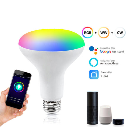 General||Tuya Smart WIFI Bulb Light BR30 tuya9W Colorful RGBCW Amazon Alexa Google Speaker