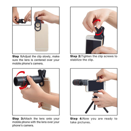 APEXEL 18X Telescope Zoom Mobile Phone Lens: Universal Clip-On Camera Lens with Tripod for iPhone, Samsung, and Smartphones