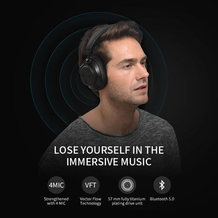 Bluedio T6S Bluetooth Headphones: Active Noise Cancelling Wireless Headset for Phones and Music with Voice Control