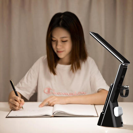 3-in-1 Table Lamp Clock with Fast Charger, Wireless Charging, and Bluetooth Speaker Function
