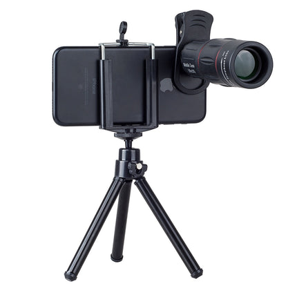 APEXEL 18X Telescope Zoom Mobile Phone Lens: Universal Clip-On Camera Lens with Tripod for iPhone, Samsung, and Smartphones