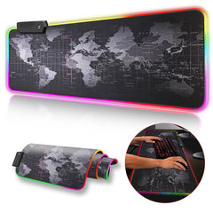 Gaming Accessory||Gaming Mouse Pad with RGB World Map Design for Computer, Gamer, and Large PC Desk