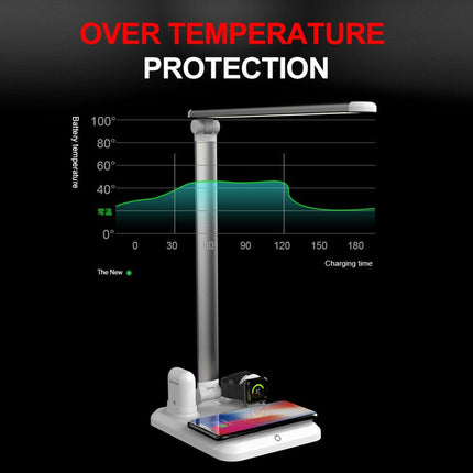 Phone Accessory||LED Desk Lamp with 4-in-1 Qi Wireless Charger for Mobile Phones, Watches and Earphones