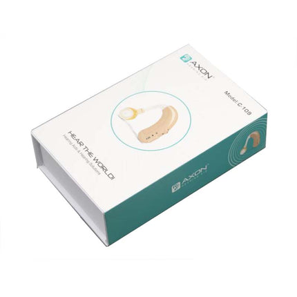 AXON C-109 Rechargeable Digital BTE Hearing Aid with Analogue Sound Amplifier and O-N-H Adjustment