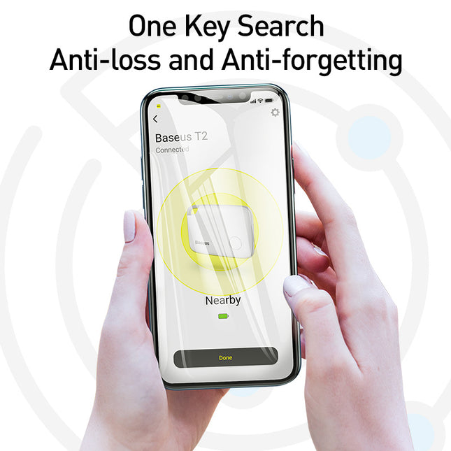 Anti-lost Alarm Tracker, Key Finder, Child Bag Wallet Finder with GPS Record and Anti Lost Alarm Tag (Baseus Wireless Smart Tracker)